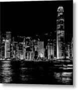Hong Kong By Night Metal Print