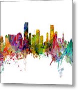 Honolulu, Miami And Nashville Skylines Mashup Metal Print