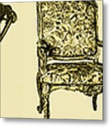 Horizontal Poster Of Chairs In Sepia Metal Print