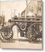 Horse Drawn Fire Engine 1910 Metal Print