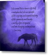 Horse With Quote Metal Print