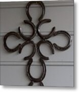 Horseshoe Cross Metal Print