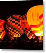 Hot Air Balloons Night Glow2 Metal Print