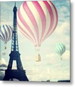 Hot Air Balloons In Paris #1 Metal Print