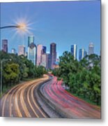 Houston Evening Cityscape Metal Print