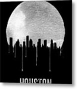 Houston Skyline Black Metal Print