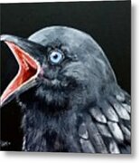 Hungry Baby Raven Metal Print