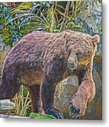 Hunting Bear Metal Print