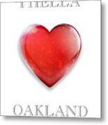 I Hella Love Oakland Ruby Red Heart Transparent Png Metal Print