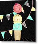 I Is For Ice Cream Cone Metal Print