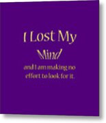 I Lost My Mind And I Am Making No Effort To Look For It 2 Metal Print