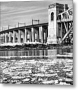 Ice Flows On The East River Metal Print
