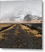 Icelandic Mountain Winter  Landscape Metal Print