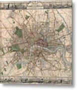 Illustrated Plan Of London And Its Environs - Map Of London - Historic Map - Antique Map Of London Metal Print