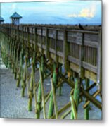 In Your Face Folly Beach Pier In Charleston South Carolina Metal Print