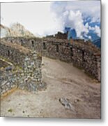 Inca Ruins In Clouds Metal Print