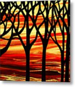 Indian Summer Abstract Forest Metal Print