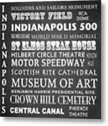 Indianapolis Famous Landmarks Metal Print