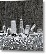 Indianapolis Skyline Abstract 10 Metal Print