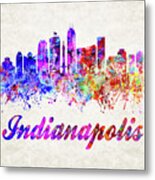 Indianapolis Skyline Abstract Metal Print