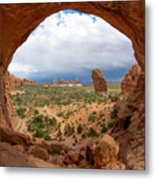 Inside Double Arch Metal Print