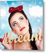 Inspire To Create. Pinup Your Dreams To The Sky Metal Print