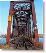 International Bridge - Railway Bridge To United States Metal Print