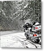 Into The Winter Storm Metal Print