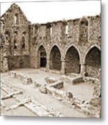 Ireland Jerpoint Abbey Irish Church Medieval Ruins County Kilkenny Sepia Metal Print