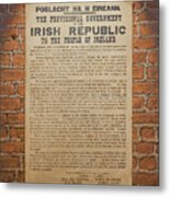 Irish Republic 1916 Proclamation Of Independence Metal Print