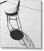 Iron Chair And Its Butterfly Shadow Metal Print