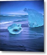 Irridescent Jokulsarlon Blue Ice Metal Print