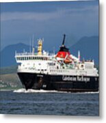 Isle Of Mull Ferry Crosses The Firth Of Lorne Metal Print