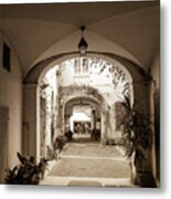 Italian Courtyard Metal Print