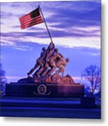 Iwo Jima Memorial At Dawn As Sun Rises Metal Print