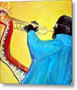 Jazzy Trumpet Player Metal Print