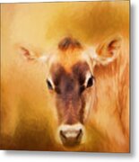 Jersey Cow Farm Art Metal Print