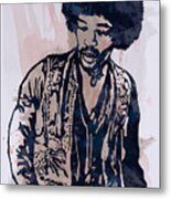 Jimi Hendrix Pop Stylised Art Sketch Poster Metal Print