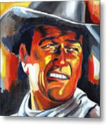 John Wayne Painting Portrait - Hondo Metal Print
