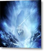 Jon Snow And Ghost - Game Of Thrones Metal Print