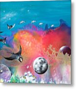 Journey To The Snow Coral Metal Print