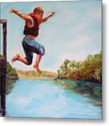 Jumping In The Waccamaw River Metal Print