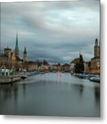 Just After Sunset In Zurich Metal Print