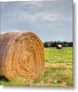 Kansas Hay Bale Metal Print