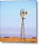 Kansas Windmills Metal Print