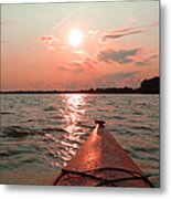 Kayak Sunset Metal Print