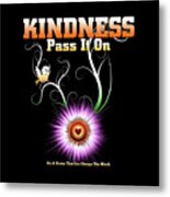 Kindness - Pass It On Starburst Heart Metal Print