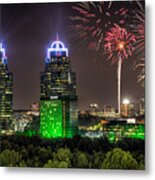 King And Queen Buildings Fireworks Metal Print