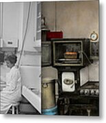 Kitchen - How I Bake Bread 1923 - Side By Side Metal Print