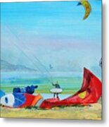 Kite Surfing At Exmouth Metal Print